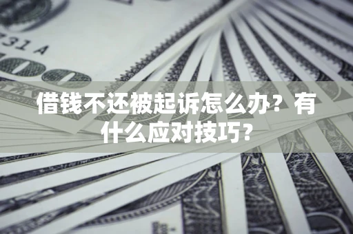 北京借钱不还被起诉怎么办？有什么应对技巧？
